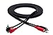 Hosa CRA-202DJ Dual RCA to Dual Right Angle RCA with Ground Wire Stereo Interconnect Cable, 2 Meters