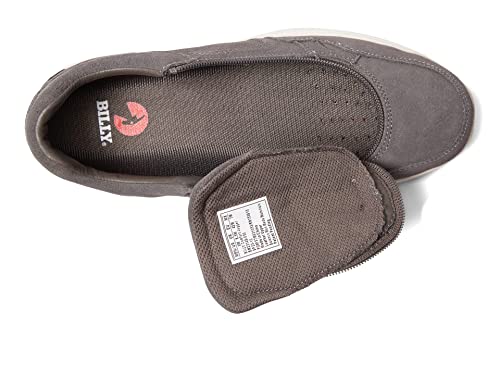 Image of BILLY Footwear Comfort Jogger Shoes for Men - Faux Suede Leather Upper - Padded Collar - Mesh and PU Lining Grey Suede 9.5 W