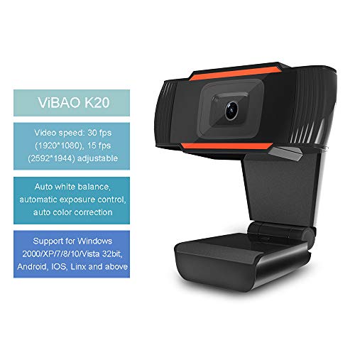 Loijon ViBAO K20 4K Webcam de alta definição USB 2.0 Câmera web com ângulo de visão horizontal de 67