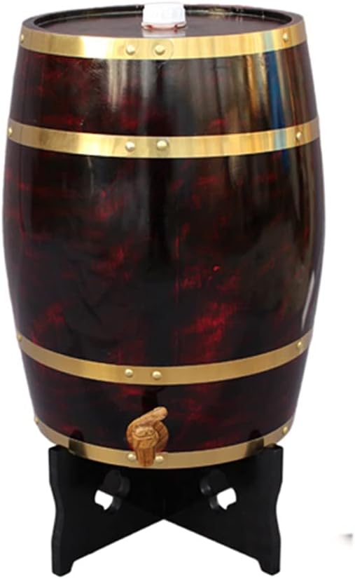 GZHENH Oak Barrel, Whiskey Cask Bar Wine Cellar Wine Red Wine Storage Bucket with Faucet, 6 Colors (Color : F, Size : 10L/45cm)