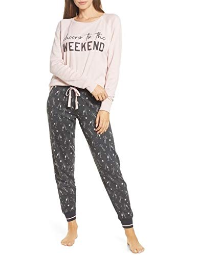 PJ Salvage Thermal Pajamas Top & Pants Small Pink