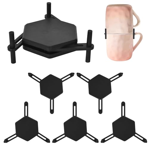 Marjoramy Lot De 6 Organisateur De Tasses À Café,Empileur De Tasse À Café,Support Tasse A Cafe Empilable,Porte Mug,Rangement Tasse, Pour Tasses À Thé Et Tasses À...