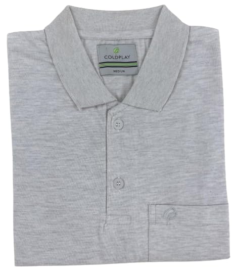 Image of COLDPLAY Men's Cotton Blend Solid Polo T-Shirt | Men's Half Sleeve Polo T-Shirt