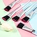 Facial Mask Brush Makeup Brushes Cosmetic Tools with Clear Plastic Handle, 5 Pack (Silver with Black Rose Brush)