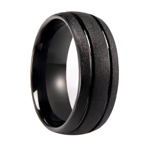 Bague tungstène mate fini les rayures sur votre alliance classique 8mm
