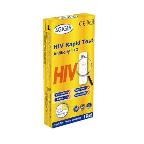 KAFZEL HIV-Schnelltest Set Selbsttest für zuhause zum Nachweis von Ergebnis in 15 Minuten Hohe EffizienzA 1 Stück