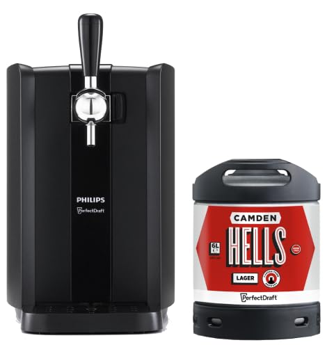 PerfectDraft Black beer bundle with Camden Hells 6L keg, Philips home dispenser.