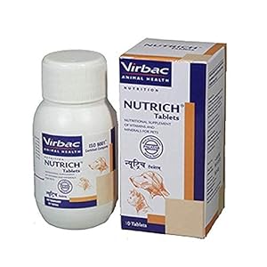 Virbac Nutrich Tablets 30 Pcs Minerals and Vitamins Supplement for Dog & Cat, 30 Count