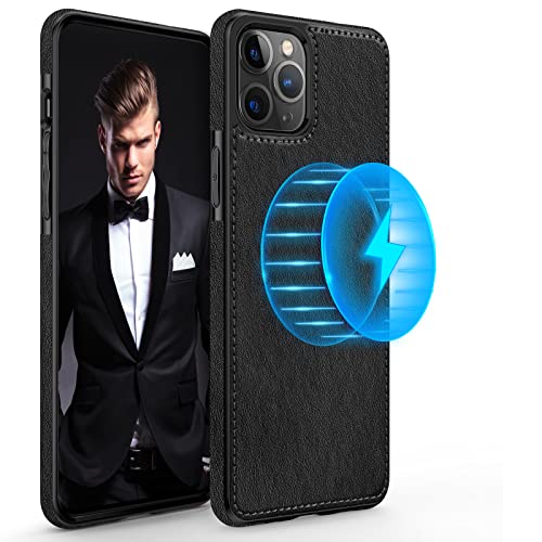 LOHASIC for iPhone 14 Pro Max Case Leather Compatible with Magsafe, Slim Business PU Non-Slip Grip Rugged Bumper Shockproof Full Body Protective Cover Phone Cases for iPhone 14 Pro Max 6.7