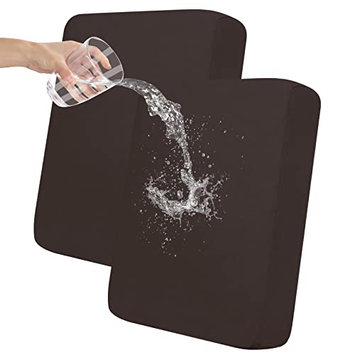 Easy-Going 100% Waterproof Chair Sofa Seat Cushion Slipcovers Couch Cushion Cover Stretch Furniture Protector for Kids, Pets (2-Piece Loveseat Cushion, Chocolate)