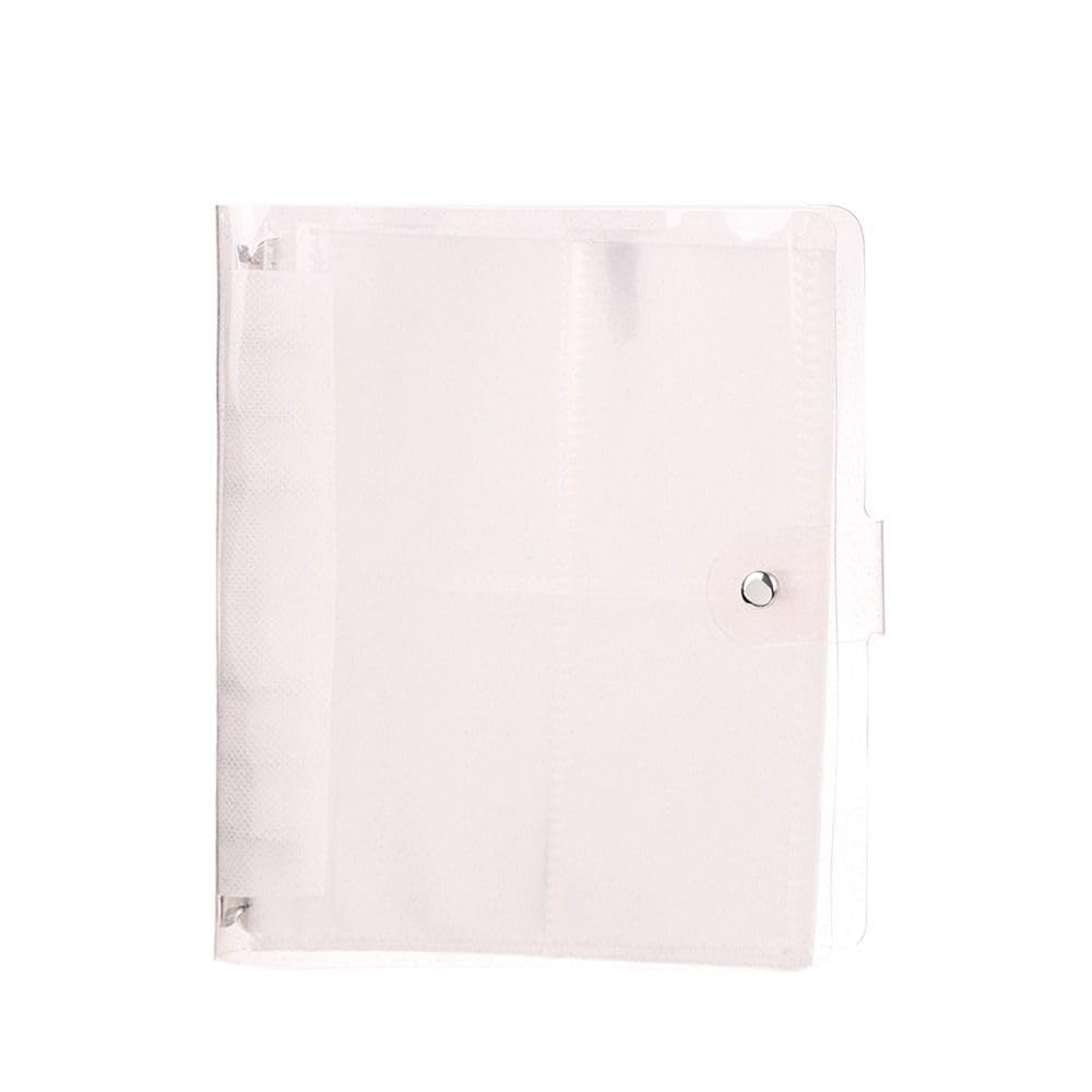 5 inch Postcards Picture Storage,Shiny Clear Binder Cover Refillable Notebook,Loose-Leaf Portable Photo Album(Pink)
