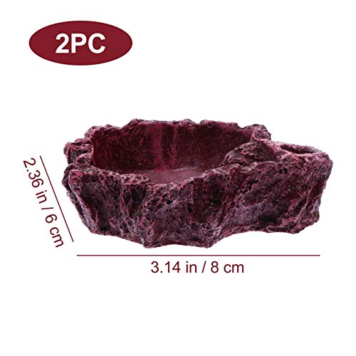 POPETPOP 2 Unidades Bacia De Água De Répteis Alimentador De Répteis De Resina Prato De Comida De Rép