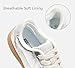 LUCKY STEP Women's Classic Fashion Casual Sneakers Skate Shoes No Slip Lace Up Walking Shoes(7 M US Silver)