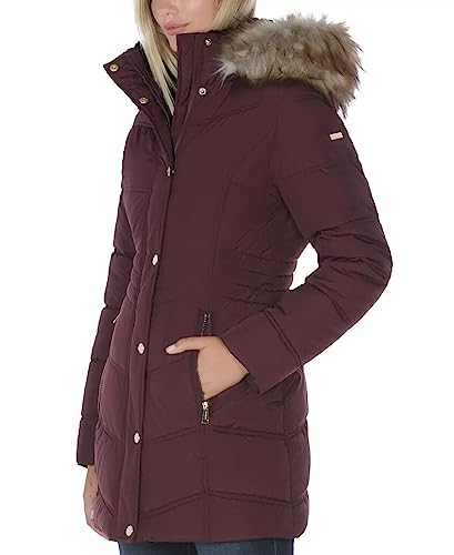 Amazon.com: Laundry by Shelli Segal Womens Faux-Fur Trim Hooded