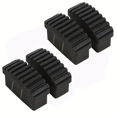 4-Pack Insert-Style Rubber Ladder Feet Black Non-Slip Step Ladder Foot Pads Inset Mount Replacement End Caps for Extension Ladders