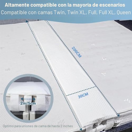Miniatura 5 de Newfun Cuña Unir Colchones, Relleno De Huecos Para Colchones Con 10 M Correas Antideslizantes Para Colchones De 190-200 Cm