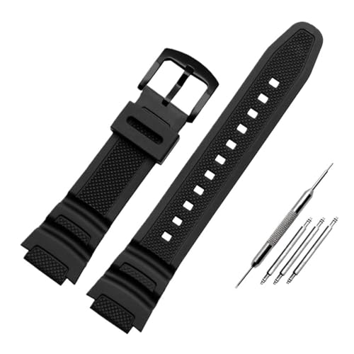 [X] JVIiCEHb`Xgbv AE-1200WH SGW-300/400H/500H AQ-S810W AE-1000/1300 MRW-200H RxbNX 18mm LoX VREHb`ohɓK(Silicone black