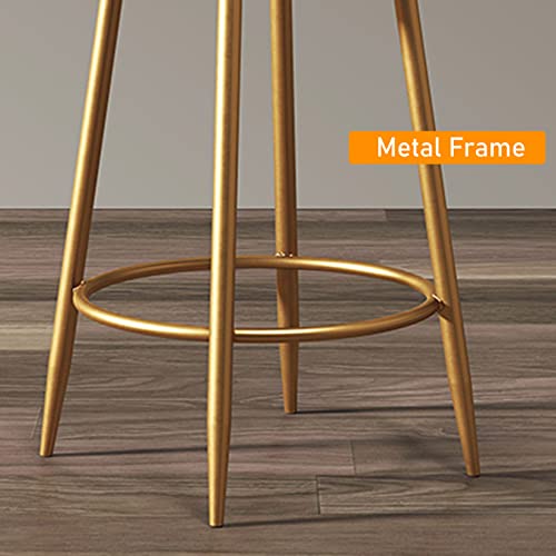 Tabourets de bar en velours DASHADAO chaises confort de comptoir - 5
