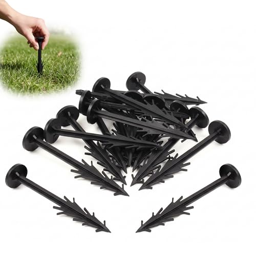 GroundMaster 6 Garden Pegs - UV Stabilised Anti-Pull Securing Pegs Perfect For Fleece, Woven Weed Control Fabric, Membrane, Tarpaulins, Netting and Ground Cover (100)