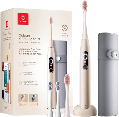 Oclean X Pro Digital Brosse à dents électrique, 4 Têtes et Étui de voyage, Écran tactile 3...