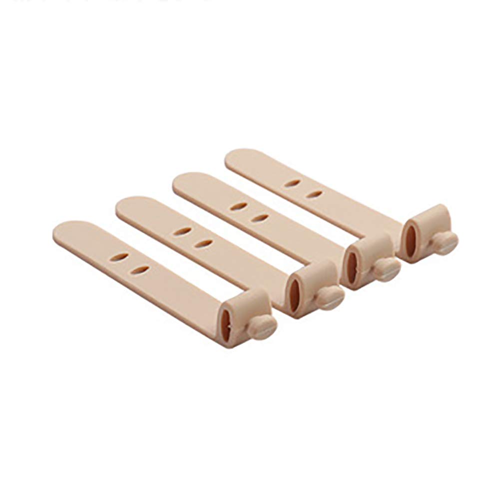 Sytaun 4 Pezzi/Set Clip per Cinghie per Cavi Organizer per Cavi, Simpatico Supporto per Avvolgicavo in Silicone per Auricolari d'oro