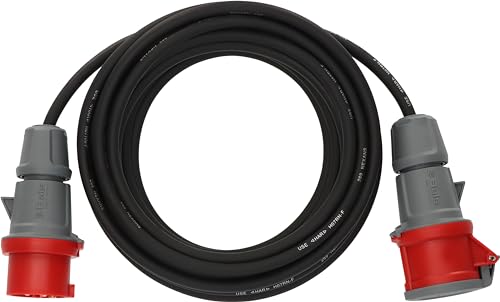 Brennenstuhl Professional CEE Verlängerungskabel IP44 (10m Kabel, H07RN-F 5G2,5, 5-polig mit CEE Stecker und Kupplung, für den Außenbereich IP44, Made in Germany) schwarz