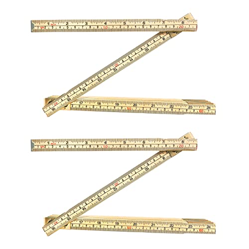 2 Pack Folding Wood Ruler with Measurements