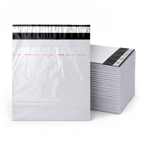 Image of BonKaso Poly Courier Bags 8x12 Inches with POD Sleeve | 55 Micron Tamper Proof & Waterproof Plastic Envelopes for Safe Packaging, Shipping & E-commerce Deliveries - Pack of 200