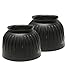 JackS Pair Set 2 Black Rubber Horse Pony Heavy Duty Pull On & Off Ribbed Bell Boots (X-Large)