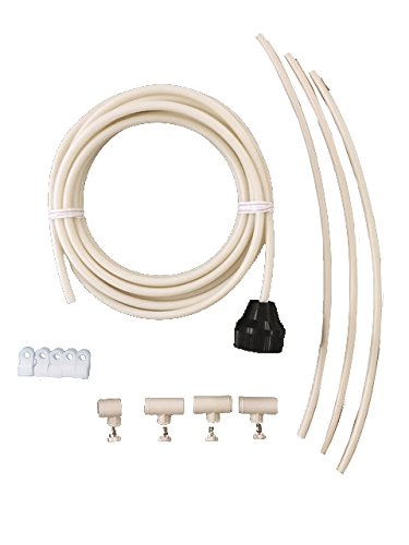 Patio Misting Kit - Made in USA -Pre- Assembled Misting System - Cools temperatures by up to 30 Degrees - Brass/Stainless Steel Misting Nozzles - for Patio, Pool and Play Areas (24 ft - 4 Nozzles)