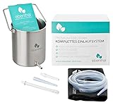  Set di Irrigazione di Acero Inoxidable Premium EBENTHAL VITAL® • 2l per il Lavaggio Intestinale con una Pratica Borsa e Istruzioni • Clistere • Clistere per il Digiuno