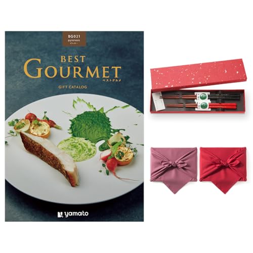 best Gourmet(ベストグルメ) グルメカタログギフト pyrenees(ピレネー)+箸二膳(金ちらし)【風呂敷包み】