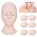 Tête de Mannequin pour Cils, Tête D'entraînement Cils Tete Mannequin Maquillage Avec 4 Paires de Paupières Amovibles pour Extensions de Cils Massage &Make-up