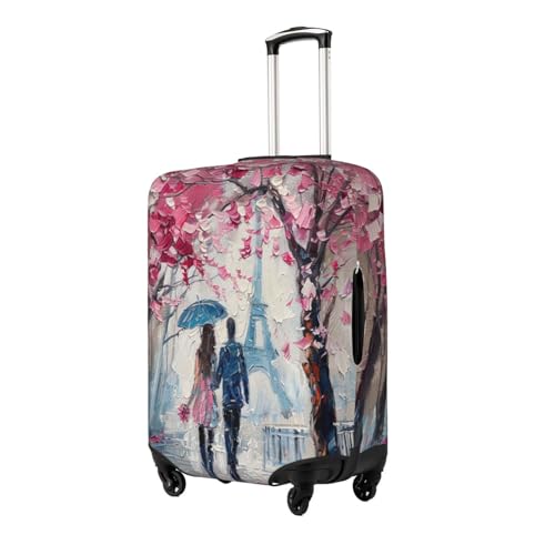 Paris Eiffel Tower Luggage Cover Eiffel Tower Modern Art Travel Suitcase Cover Washable Elastic Suitcase Protector Fit 22-24 Inch Luggage2