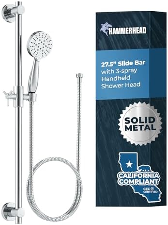 HammerHead Showers Solid Metal 27.5 Inch Shower Slide Bar with 3-...