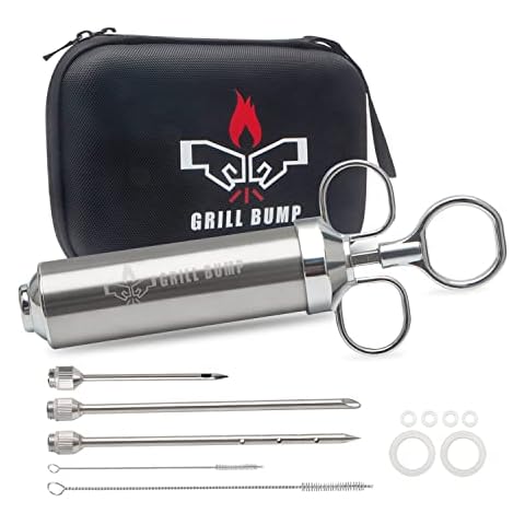 GRILL BUMP Meat Injector Syringe Kit with Needles Cover