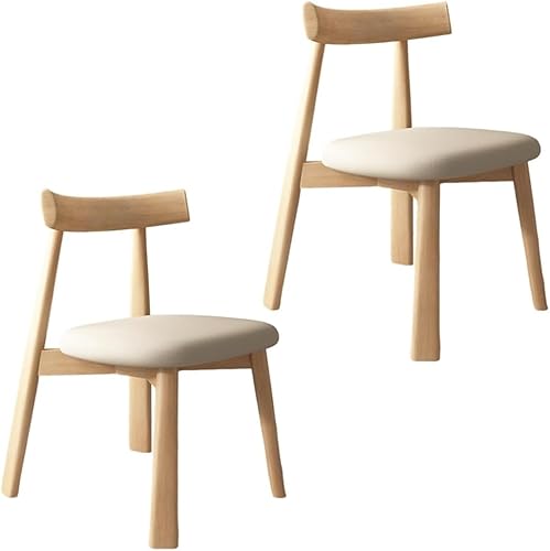 Miniatura 67 de YVYKFZD Sillas de comedor de madera maciza, sillas de cocina de mediados de siglo, silla de comedor sin brazos, silla tapizada de cuero, para Negro