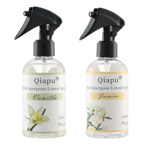 2-Pack Linen Spray Set – Vanilla & Jasmine Room & Fabric Spray for Pillows, Sheets, and Home Fragrance with Natural Plant Extracts and Essential Oils