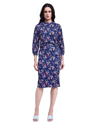 Image of PURVAJA Women's Puff Sleeve Midi Printed Co-Ords