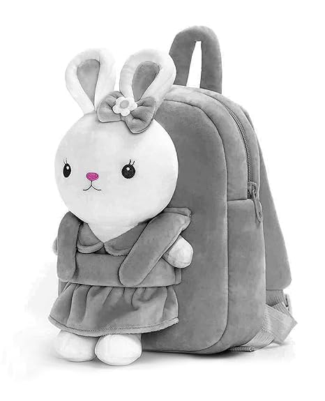 Image of Frantic Soft Cartoon Design Animal Velvet Plush School Backpack Bag For 2 To 5 Years Boys Girls Nursery Preschool Picnic Carry Travelling Bags (2-5 Years)