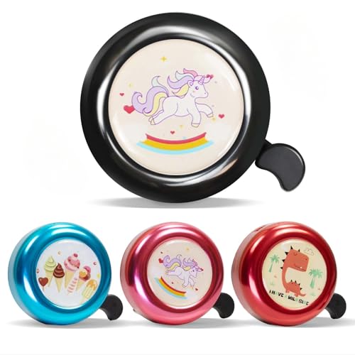 LERKNVOE Campanello Bici per Bambina, Campanello Bicicletta per Adulto Ragazza Ragazzo, Mini Trombetta per MTB,Bicicletta da Corsa,Scooter,Triciciclo,Bici Bambini (nero)