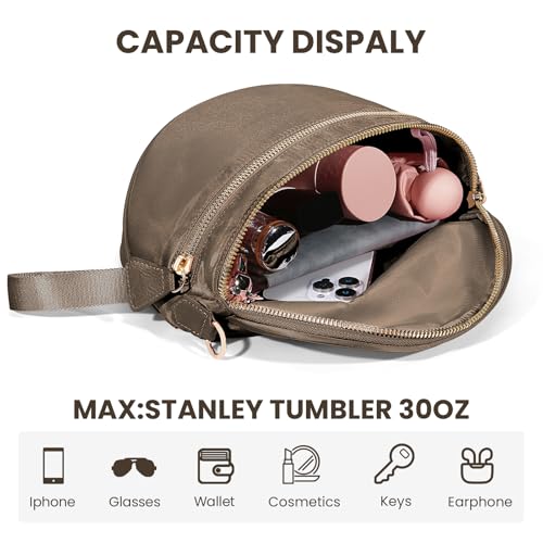 Image of hibear Checkered Crossbody Bag Spacious Bum Bags for Women Nylon Crossbody Fanny Packs Checkered Purse Belt Wallet