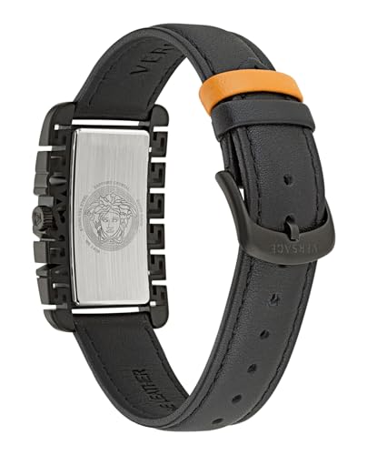 Versace Flair Collection Luxury Mens Watch Timepieces with a Black Strap and Case Featuring a Orange Dial3