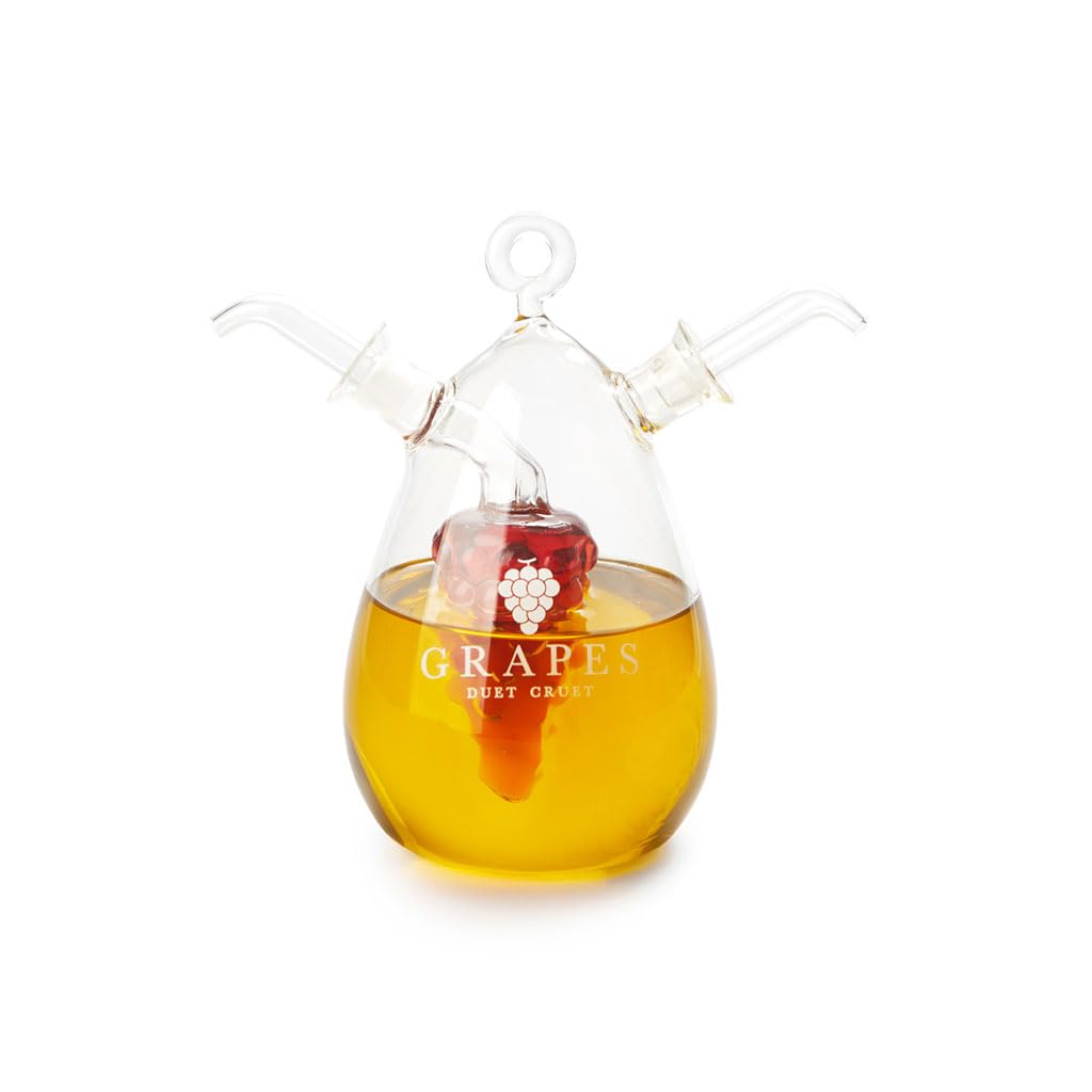 Balvi - oliera Doppia. Oliera per Olio e aceto Vintage con Due ampolle di 450 ml + 50 ml in Vetro. Si