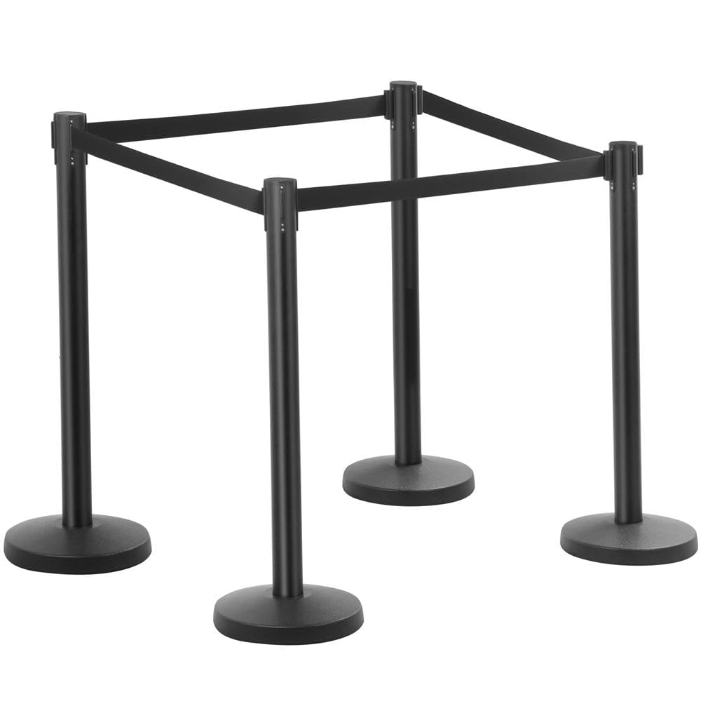 Yaheetech Postes Separadores 8 Piezas Postes de Seguridad con Cinta Extensible 2 M Catenarias para Eventos
