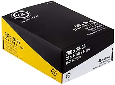 Sunlite Bicycle Tube, 700 x 28-35 (27 x 1-1/8 - 1-1/4) 48mm PRESTA valve