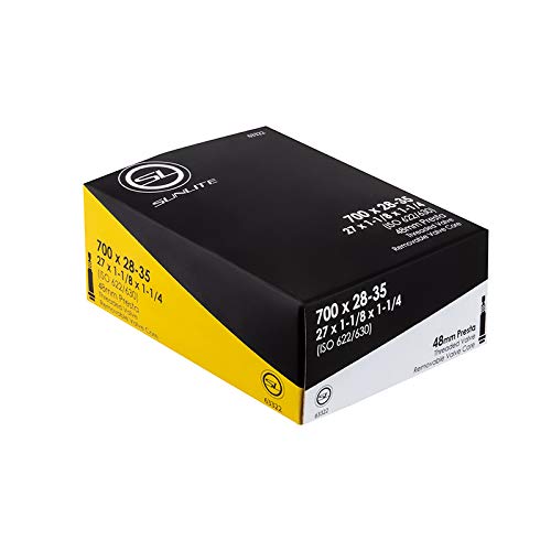 Sunlite Bicycle Tube, 700 X 28-35 (27 X 1-1/8 - 1-1/4) 48Mm Presta Valve #TOP28