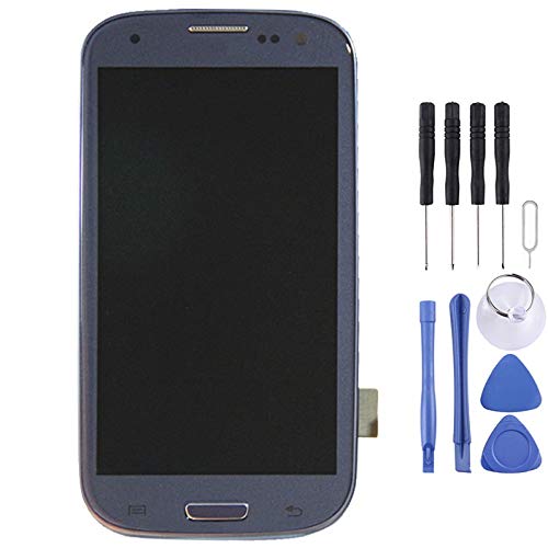 Écran tactile Galaxy SIII LTE i9305 avec dalle LCD bleu et cadre