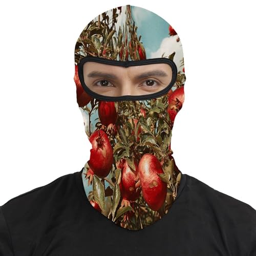 Pasamontaña térmico para hombre y mujer con estampado de árbol de granada, máscara facial para esquí, motocicleta y clima frío miniatura 2