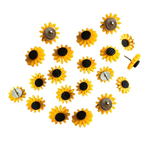 Punaises décoratives tournesol et épingles à bulletin pour tableau en liège - 80 pcs - 8